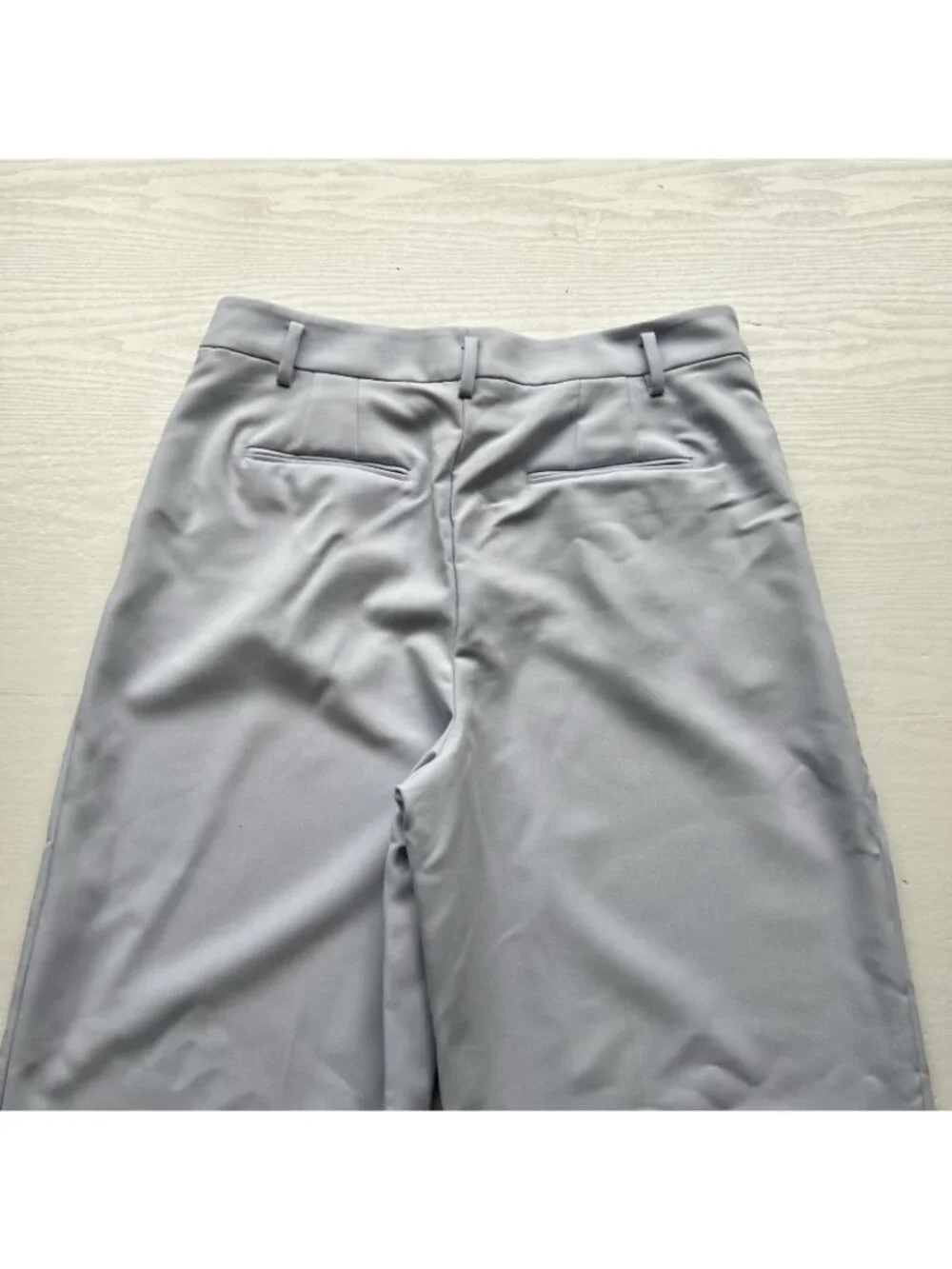 Ann Taylor Wide Leg Pants Womens 12 Ice Blue Crepe Pleated Full Length